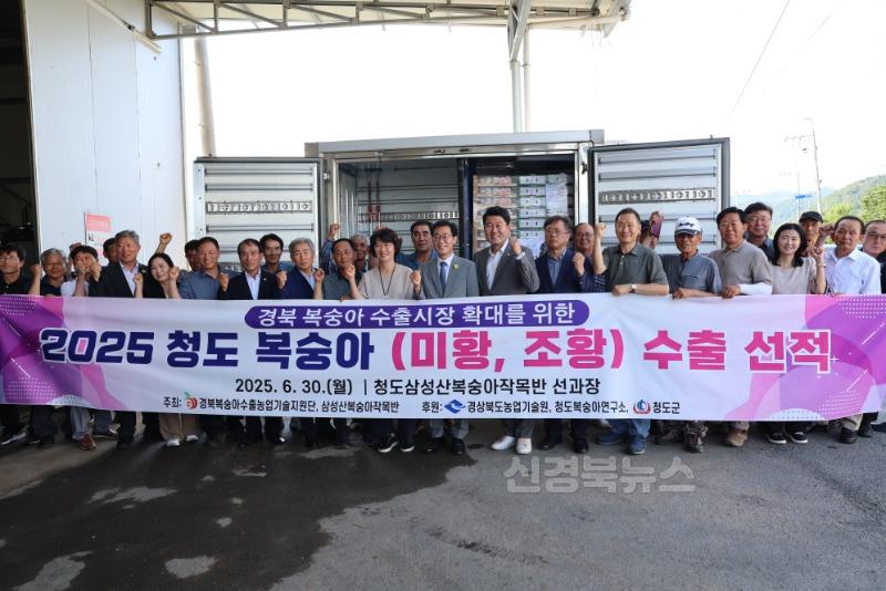 농업정책과)청도복숭아 2025년 첫 수출삼성산작목반에서 동남아 수출 선적식 개최 1.jpg