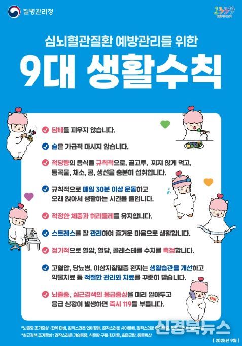 심뇌혈관질환 예방관리를 위한 9대 생활수칙