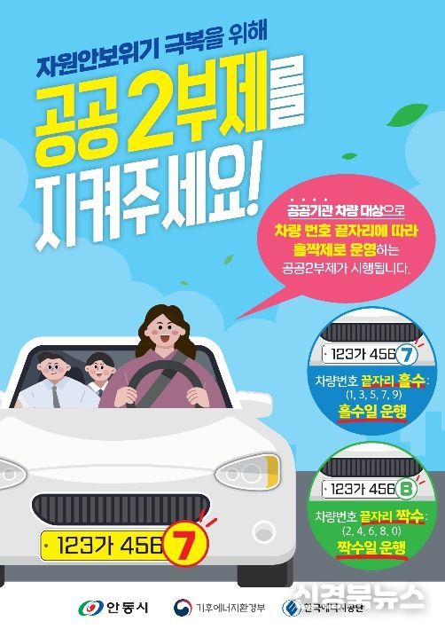 안동시, 공공기관 차량 2부제 시행